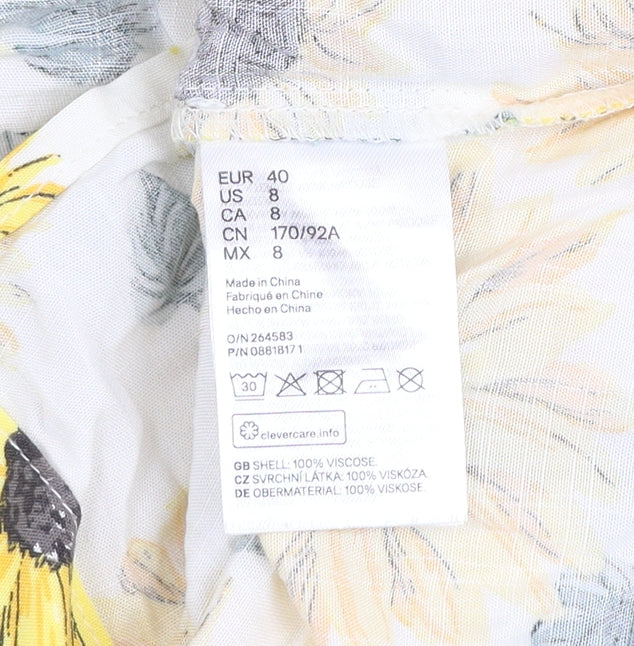 Womens UK Size 12 H&M Multicoloured Tunic Blouse
