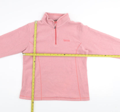 Regatta Women Pink 1/4 Zip Fleece Pullover UK 14 Outdoor Sweatshirt