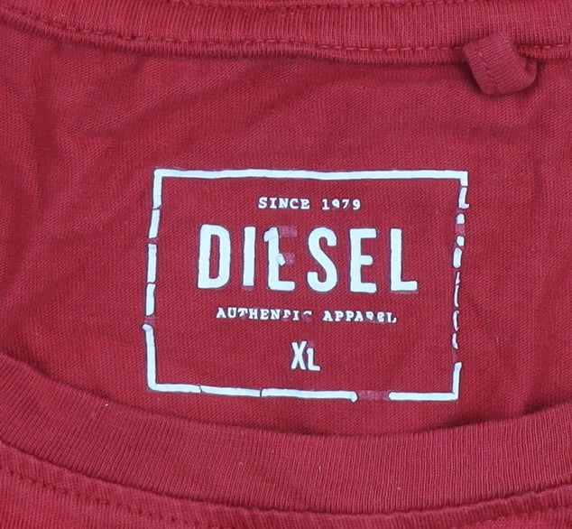 Mens UK Size XL Diesel Red  T-Shirt