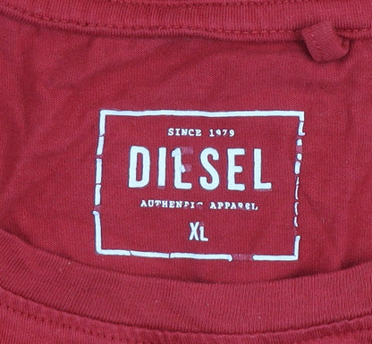 Mens UK Size XL Diesel Red  T-Shirt