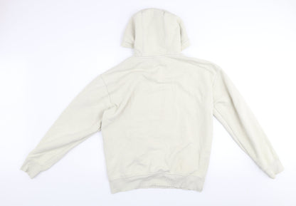 Zara Men Beige Pullover Hoodie Size M Cotton Blend Fleece