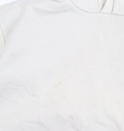 Zara Men Beige Pullover Hoodie Size M Cotton Blend Fleece