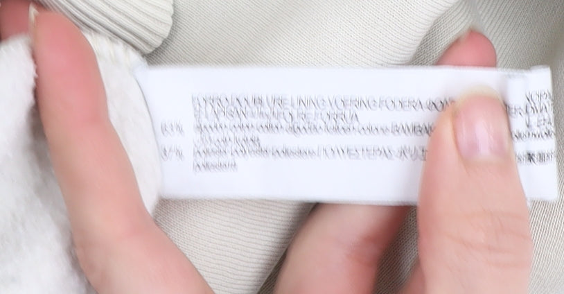 Zara Men Beige Pullover Hoodie Size M Cotton Blend Fleece