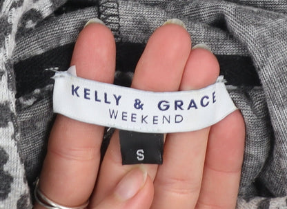 Womens UK Size S Kelly & Grace Grey Pullover Hoodie