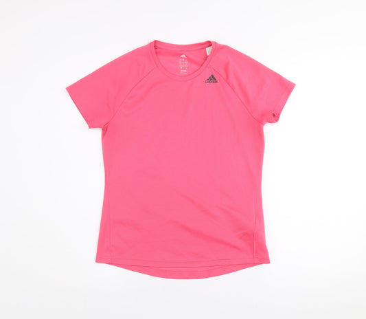 Adidas Womens Pink Climalite Short Sleeve Active T-Shirt Size S