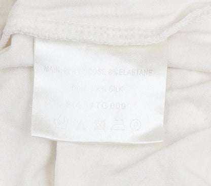 Karen Millen Women’s Ivory Short Sleeve Ruffle Blouse UK 12