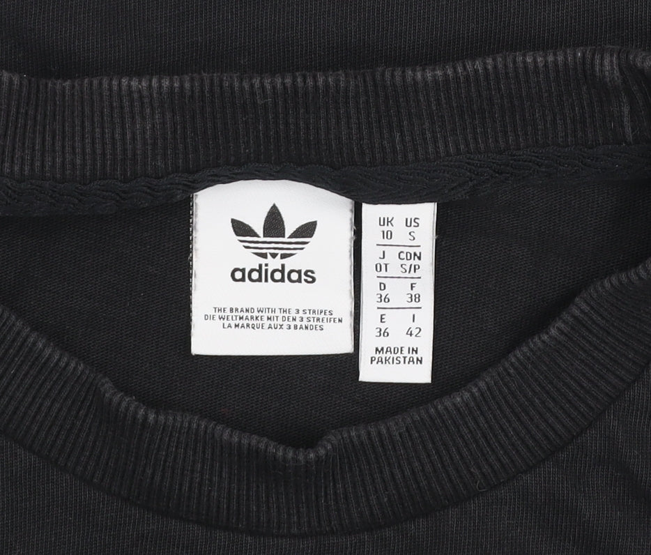 Womens UK Size 10 adidas Black Basic T-Shirt
