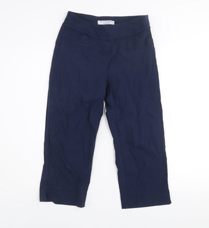 Womens UK Size 10 Kelly & Grace Slim Fit Cropped Blue Trousers