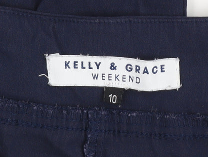 Womens UK Size 10 Kelly & Grace Slim Fit Cropped Blue Trousers