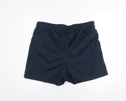 Hi-Tec Men's Black and Blue Athletic Shorts Size L Polyester