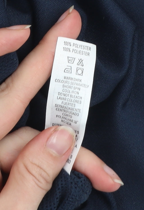 Hi-Tec Men's Black and Blue Athletic Shorts Size L Polyester