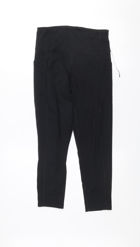 Womens UK Size M Calvin Klein Slim Fit Capri Black Leggings