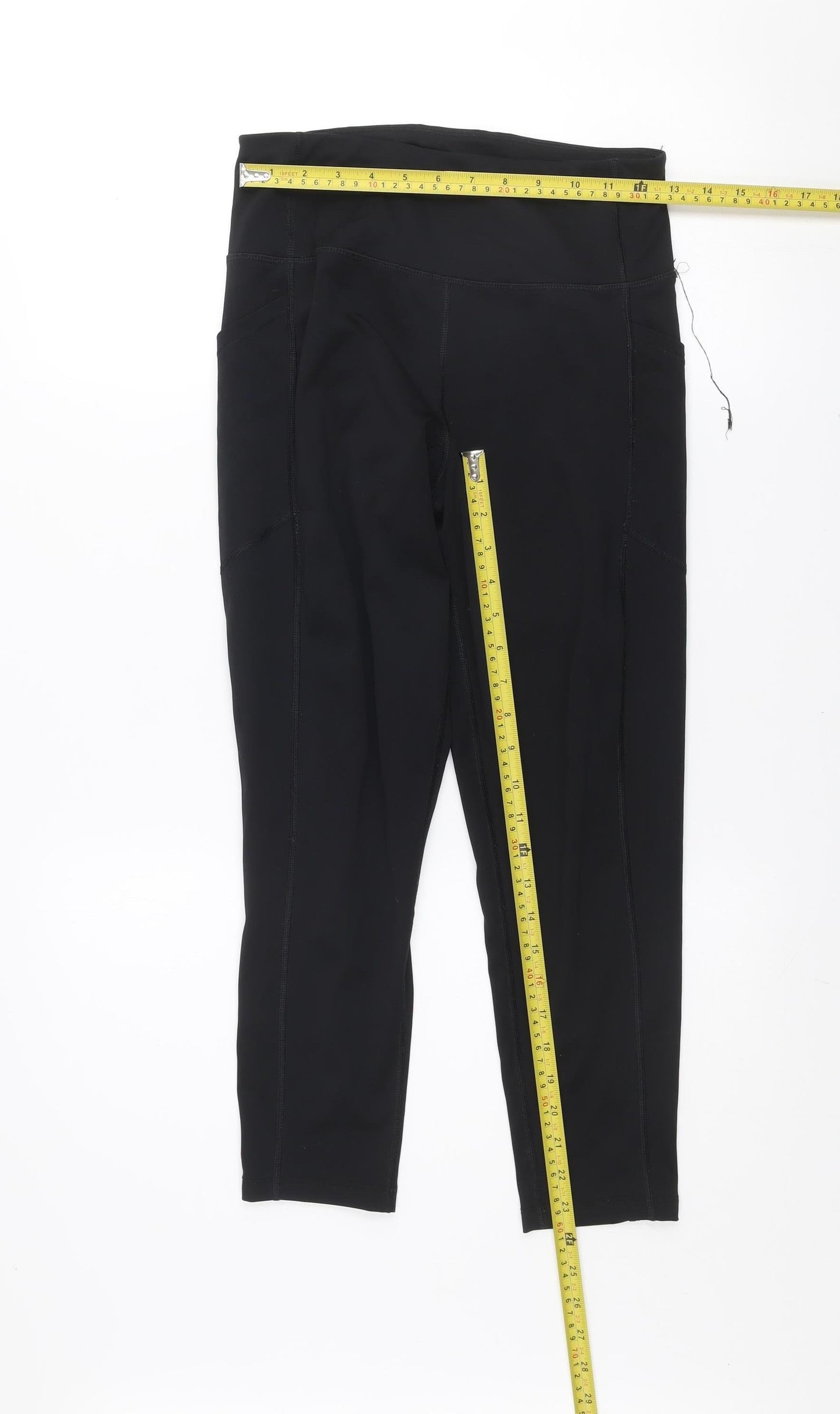 Womens UK Size M Calvin Klein Slim Fit Capri Black Leggings