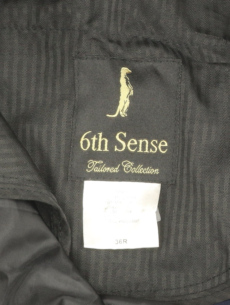 6th Sense Men’s Blue Chino Trousers 36R Regular Fit Cotton Blend