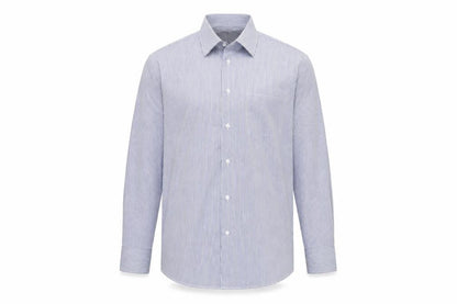 Dunnes Men's Blue Striped Regular Fit Long Sleeve Button-Up Shirt Size 15