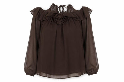 Womens UK Size 10 River Island Brown Tunic Blouse