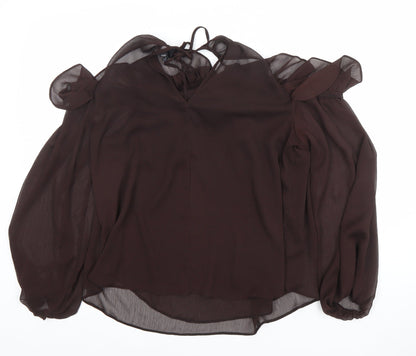 Womens UK Size 10 River Island Brown Tunic Blouse