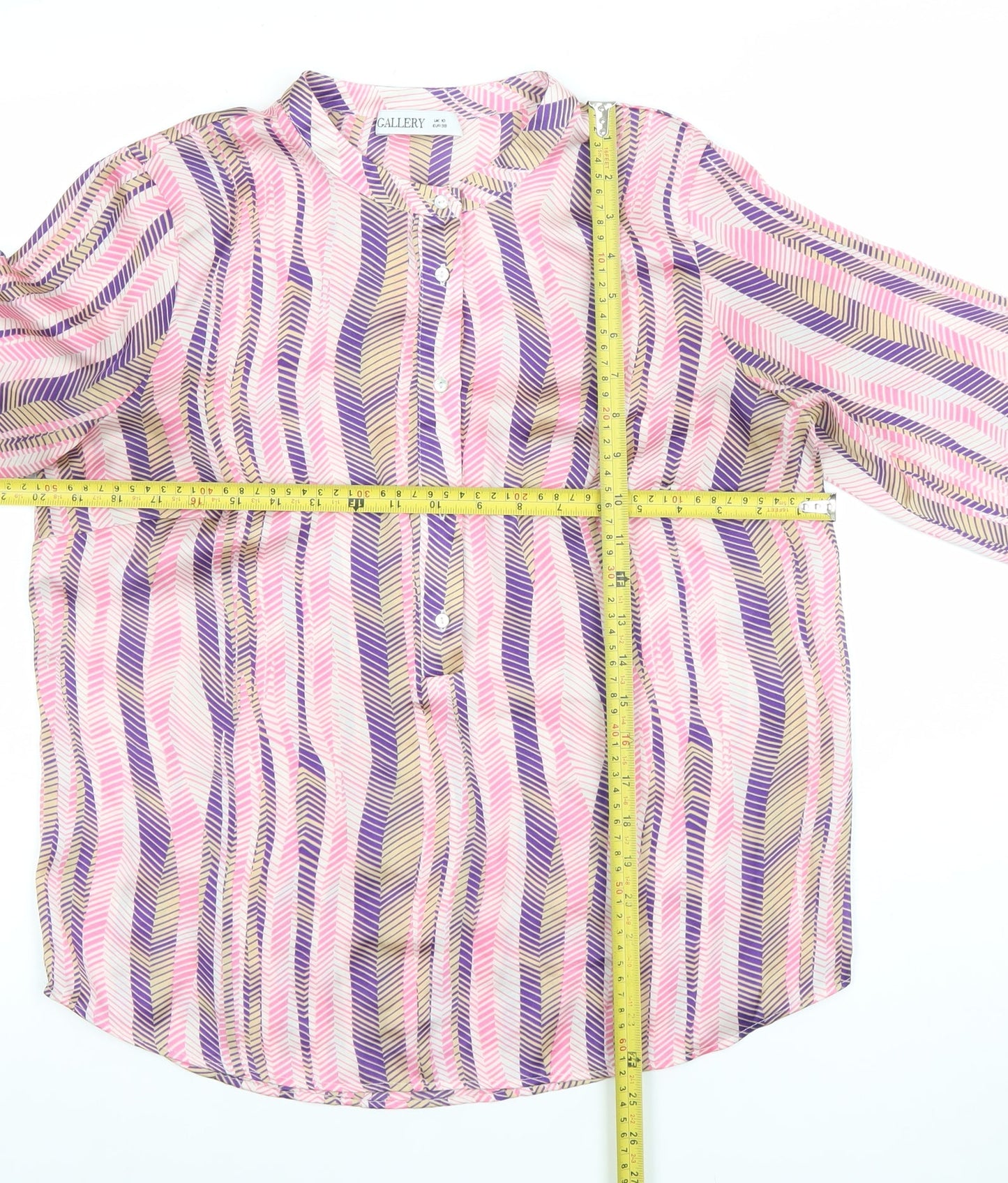 Womens UK Size 10 Gallery Multicoloured Tunic Blouse