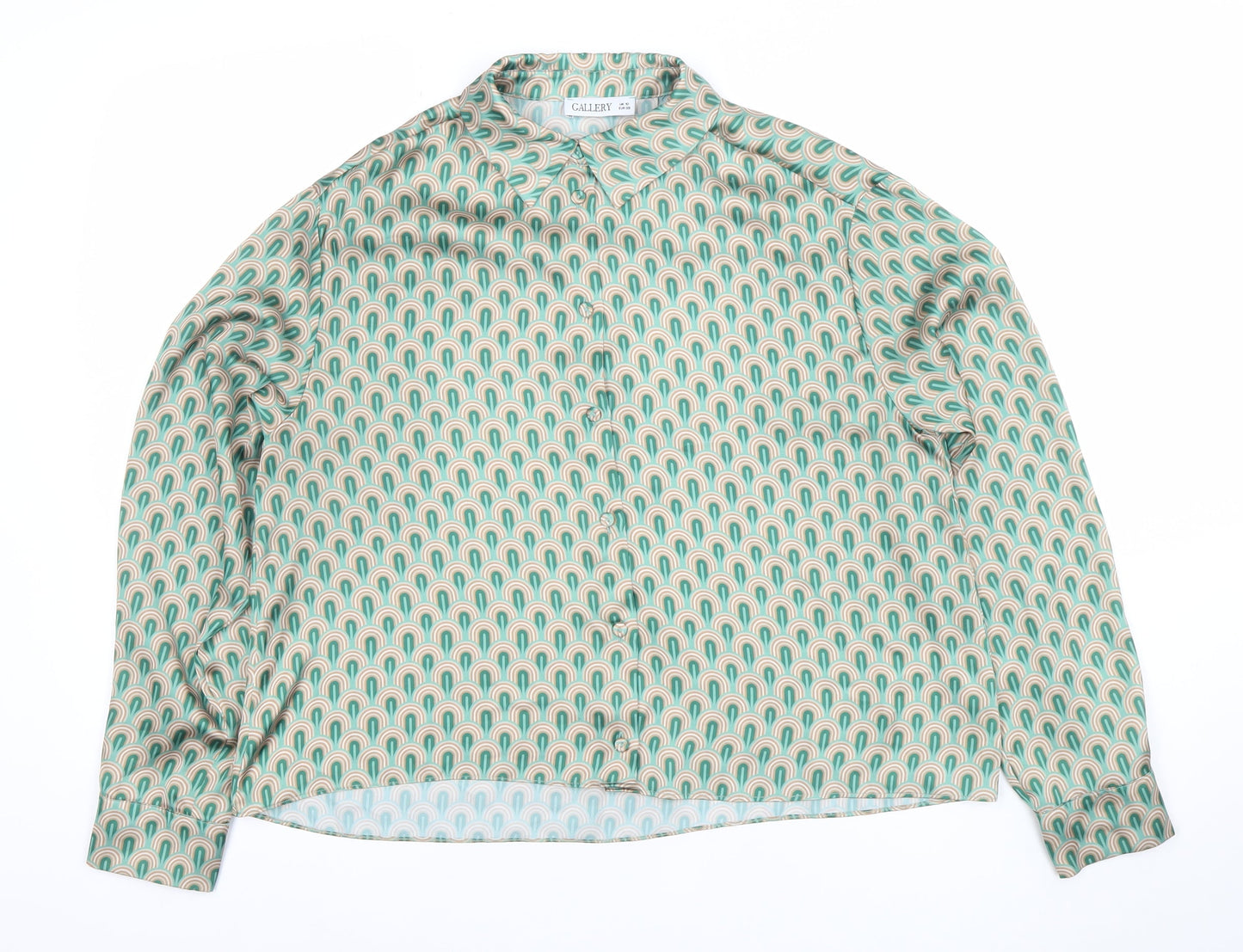 Womens UK Size 10 Gallery Green Classic Button-Up