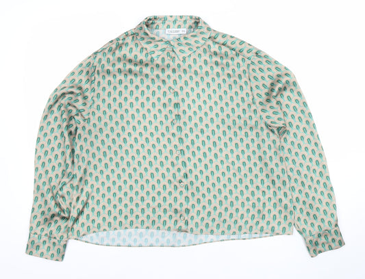 Womens UK Size 10 Gallery Green Classic Button-Up