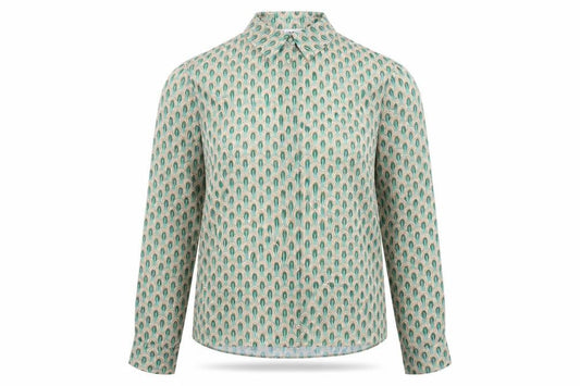 Womens UK Size 10 Gallery Green Classic Button-Up