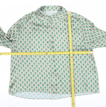 Womens UK Size 10 Gallery Green Classic Button-Up