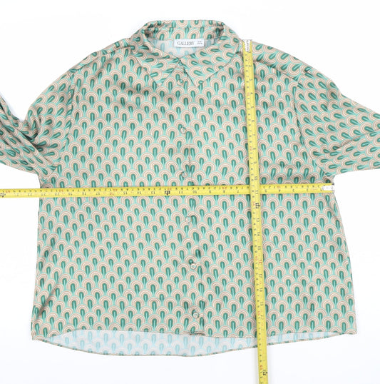 Womens UK Size 10 Gallery Green Classic Button-Up