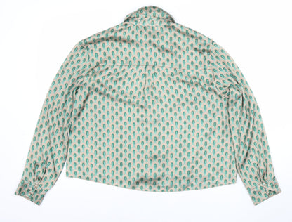 Womens UK Size 10 Gallery Green Classic Button-Up