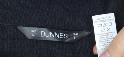 Dunnes Women’s Black Linen Blend Long Sleeve Shirt Dress Size S