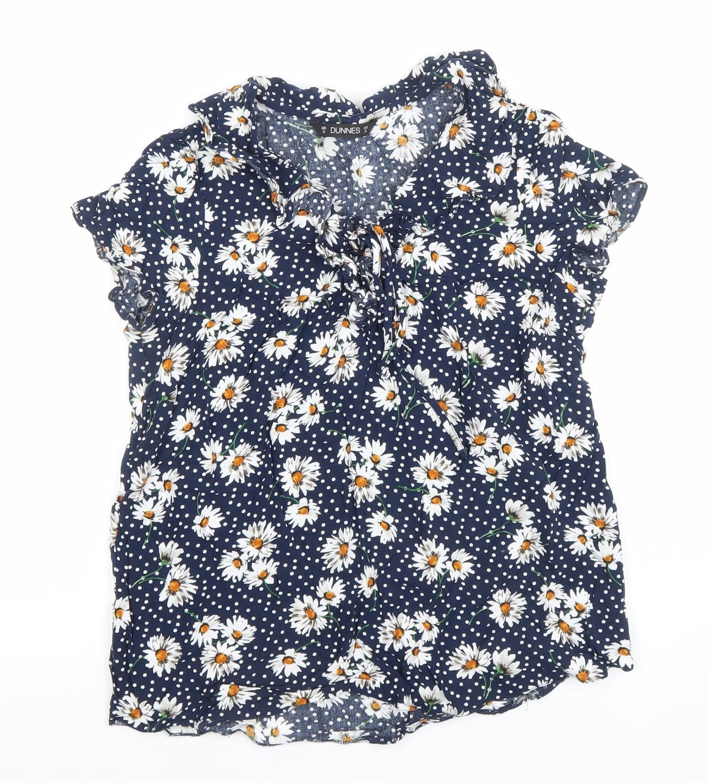 Womens UK Size 10 Dunnes Blue Tunic Blouse