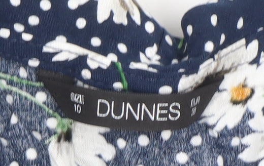 Womens UK Size 10 Dunnes Blue Tunic Blouse