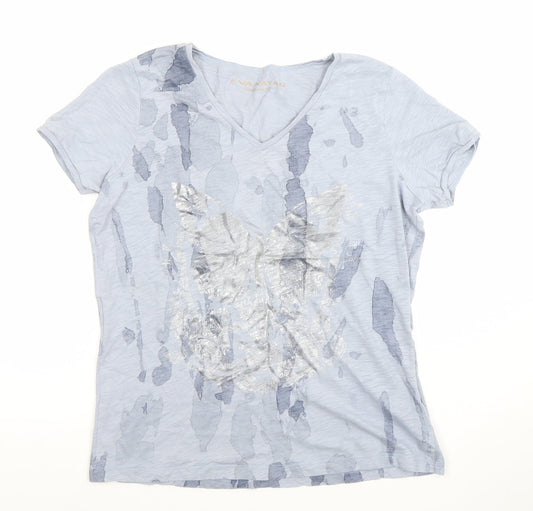 Womens UK Size 14 EVA KAYAN Blue Basic T-Shirt