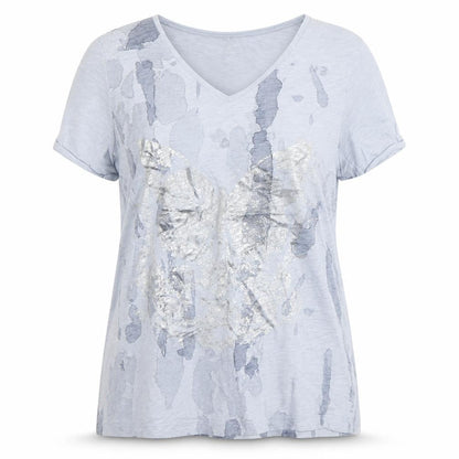 Womens UK Size 14 EVA KAYAN Blue Basic T-Shirt