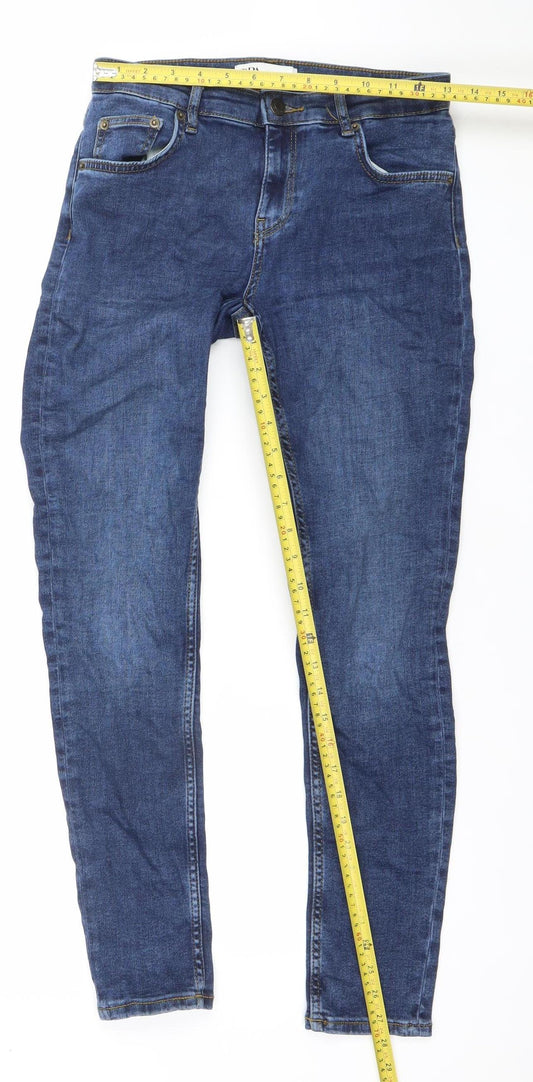 ZARA Women's Blue Skinny Mid-Rise Slim Fit Denim Jeans Size 10