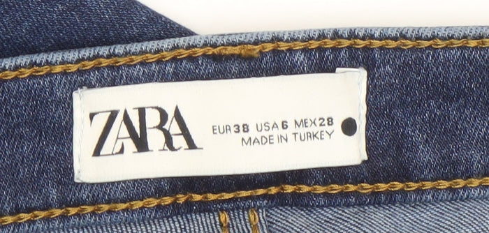 ZARA Women's Blue Skinny Mid-Rise Slim Fit Denim Jeans Size 10