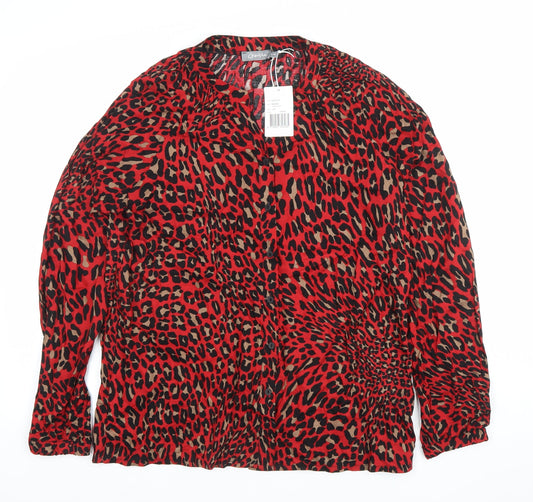 Womens UK Size 12 Geisha Red Basic Blouse