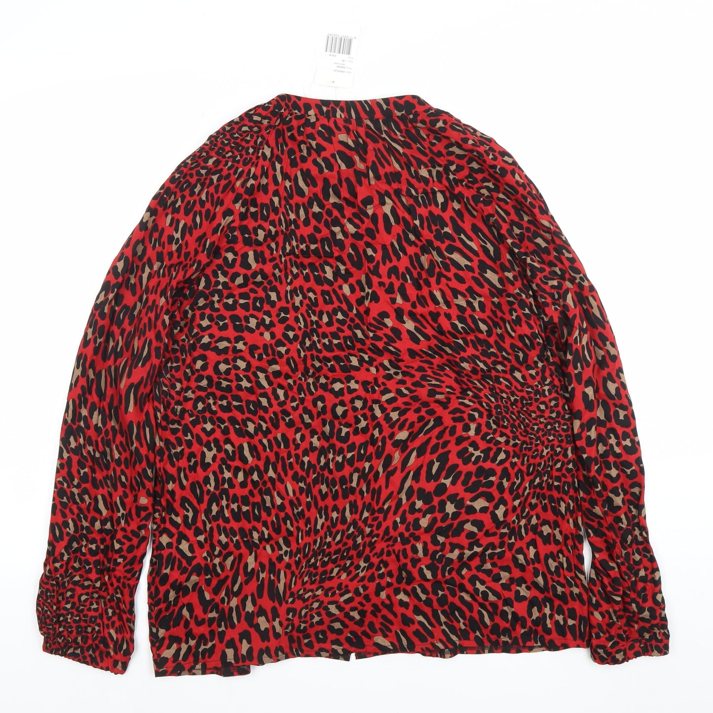 Womens UK Size 12 Geisha Red Basic Blouse