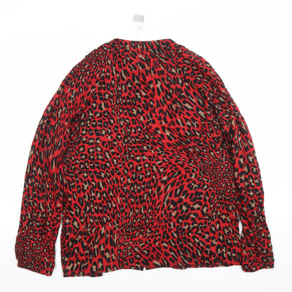 Womens UK Size 12 Geisha Red Basic Blouse