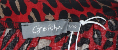Womens UK Size 12 Geisha Red Basic Blouse