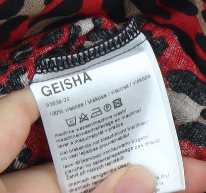 Womens UK Size 12 Geisha Red Basic Blouse