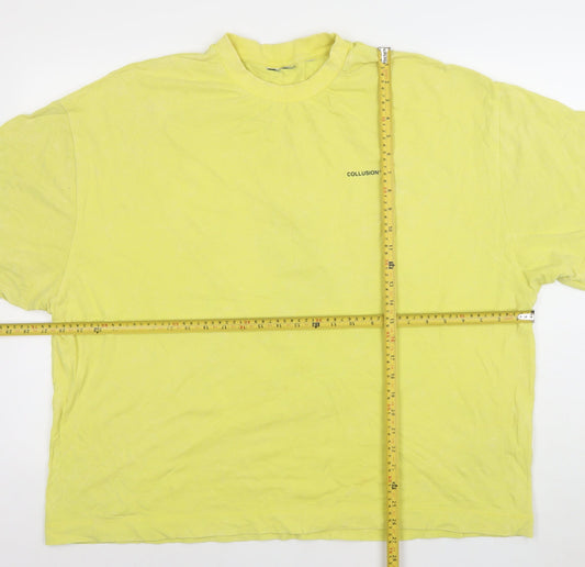 Mens UK Size L COLLUSION Yellow  T-Shirt