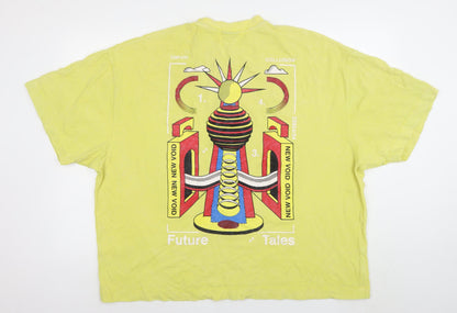 Mens UK Size L COLLUSION Yellow  T-Shirt
