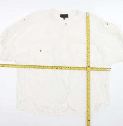 Womens UK Size 14 EVA KAYAN White Basic Blouse