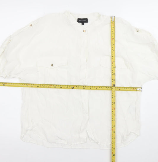Womens UK Size 14 EVA KAYAN White Basic Blouse
