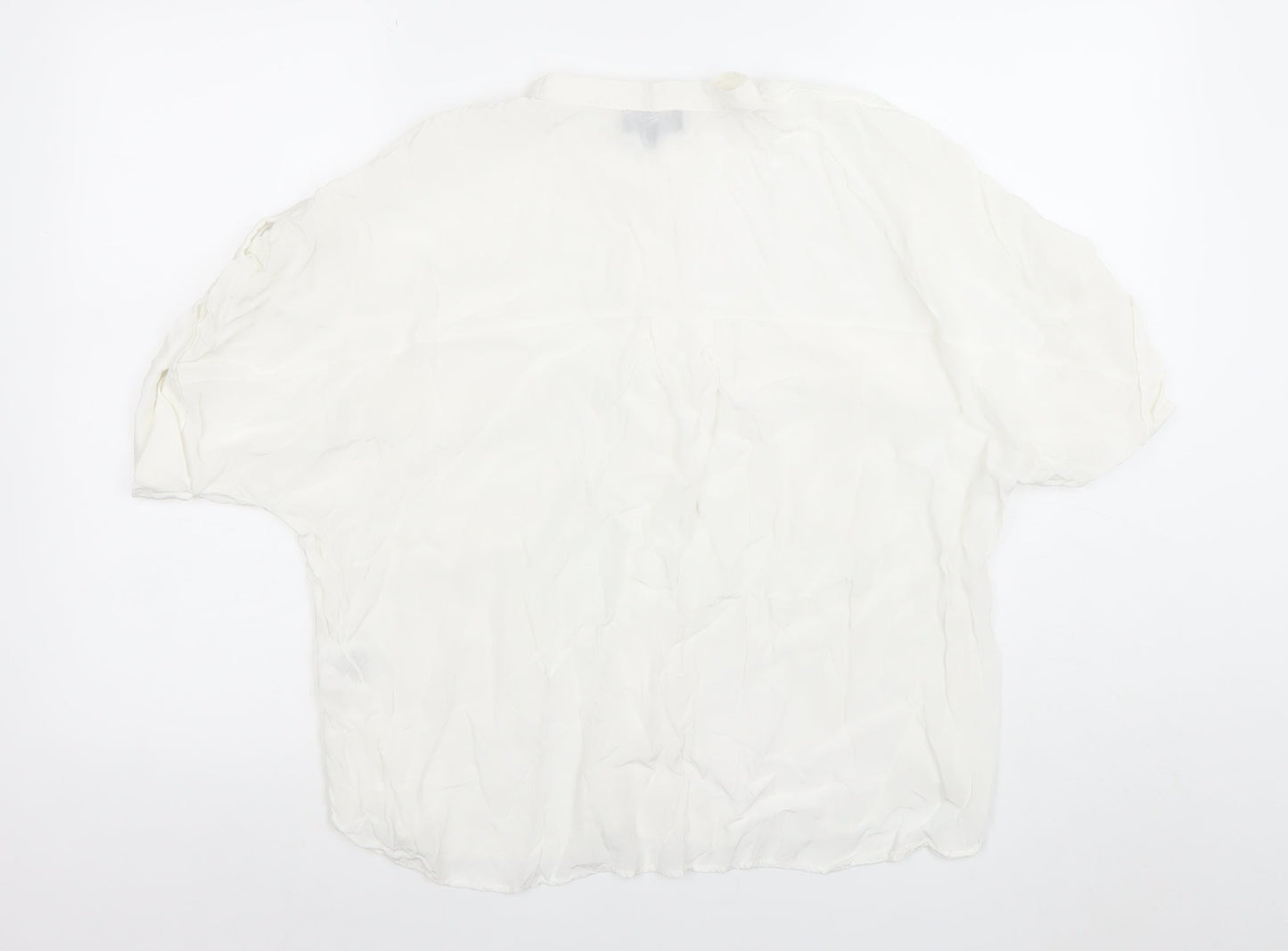 Womens UK Size 14 EVA KAYAN White Basic Blouse
