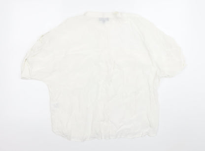 Womens UK Size 14 EVA KAYAN White Basic Blouse