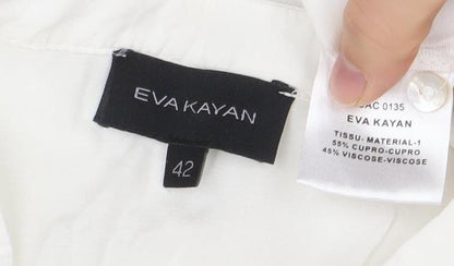 Womens UK Size 14 EVA KAYAN White Basic Blouse