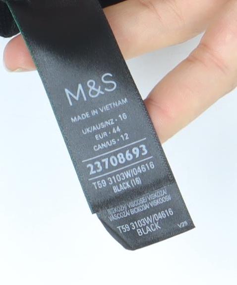 Marks and Spencer Women Black Linen Blend Suit Waistcoat Size 12