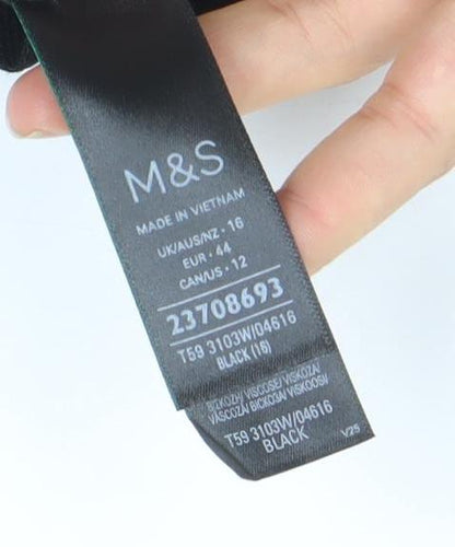 Marks and Spencer Women Black Linen Blend Suit Waistcoat Size 12