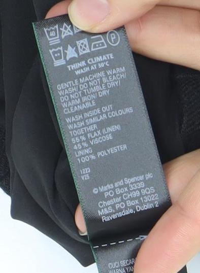 Marks and Spencer Women Black Linen Blend Suit Waistcoat Size 12